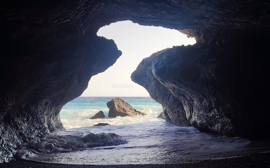Plakaki beach cave Crete - TricksForTrips