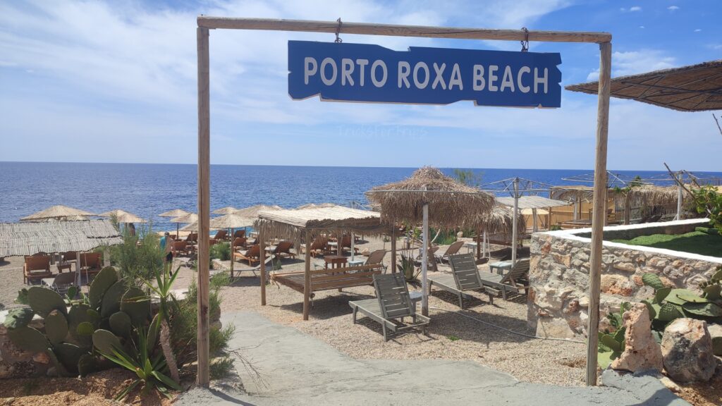 Porto Roxa beach zante sunbeds - TricksForTrips